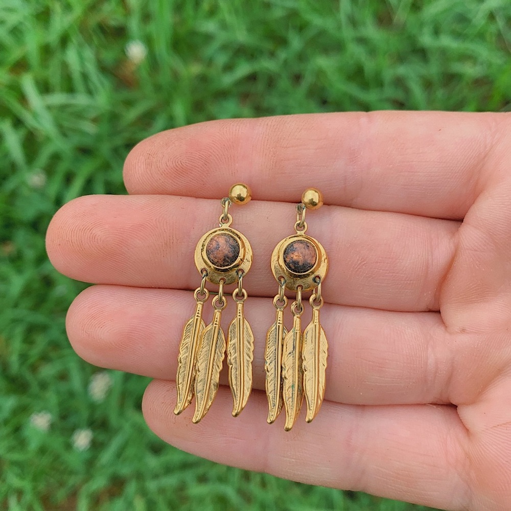 Vintage dream catcher dangle earrings